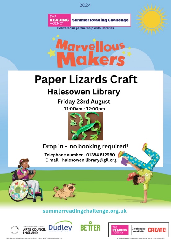 Halesowen Library - Paper Lizard Craft